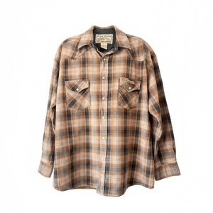 West Coast Choppers‎ Plaid Flannel Western Shirt Long Sleeve Snap Button Men Lg